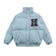 画像2: Human peace　embroidery stand-collar down jacket coat blouson  ユニセックス 男女兼用Hマークヒューマンピースダウンジャケット ブルゾン (2)