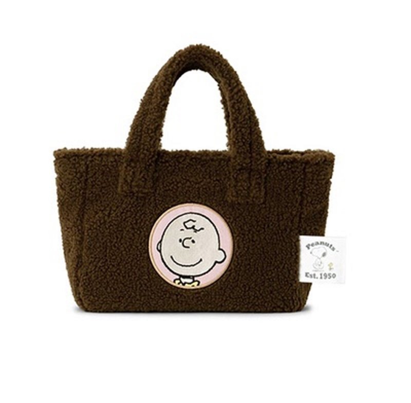 画像3: Snoopy cartoon embroidery plush  tote shoulder bag ファー スヌーピー トート ショルダーバッグ (3)