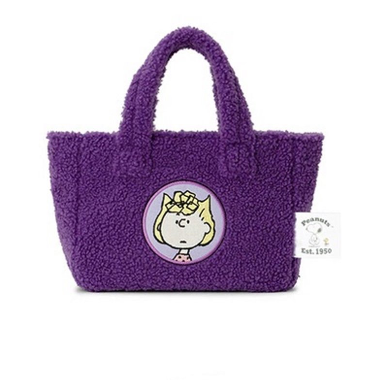 画像4: Snoopy cartoon embroidery plush  tote shoulder bag ファー スヌーピー トート ショルダーバッグ (4)