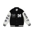 画像2: 21AW M.E.D.M MEDM Boa Varsity Jacket BASEBALL JACKET Stadium uniform jacket blouson ユニセックス 男女兼用  Mロゴ ボア フリース テディ スタジアムジャンパー スタジャン MA-1 ボンバー ジャケット ブルゾン (2)