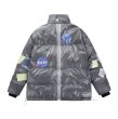 画像3: NASA transparent waterproof padded jacket emblem stand-collar down jacket coat blouson   ユニセックス 男女兼用ナサカラフルエンブレムダウンジャケット ブルゾン (3)