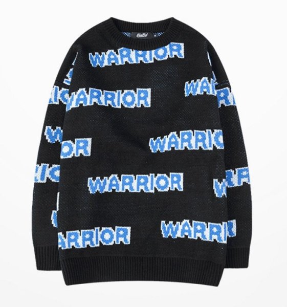 画像1: Unisex warrlor crochets weater Pullover　 ユニセックス 男女兼用warrlor編み込みセーター (1)