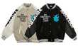 画像5: Alphabet logo embroideryBASEBALL JACKET baseball uniform jacket blouson  ユニセックス 男女兼用スリーブアルファベットロゴスタジアムジャンパー スタジャン MA-1 ボンバー ジャケット ブルゾン (5)