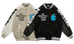 画像5: Alphabet logo embroideryBASEBALL JACKET baseball uniform jacket blouson  ユニセックス 男女兼用スリーブアルファベットロゴスタジアムジャンパー スタジャン MA-1 ボンバー ジャケット ブルゾン (5)