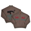 画像1: Leopard Embroidered embroidery BASEBALL JACKET baseball uniform jacket blouson  ユニセックス 男女兼用ヒョウ刺繍スタジアムジャンパー スタジャン MA-1 ボンバー ジャケット ブルゾン (1)