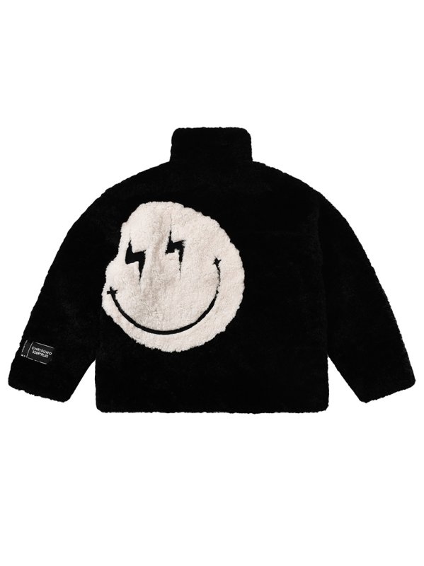 画像10: Lightning＆ Smiley Lamb Wool Jacket coat  男女兼用ユニセックス ライトニング＆スマイルファー ジャケット コート (10)