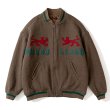 画像2: Leopard Embroidered embroidery BASEBALL JACKET baseball uniform jacket blouson  ユニセックス 男女兼用ヒョウ刺繍スタジアムジャンパー スタジャン MA-1 ボンバー ジャケット ブルゾン (2)