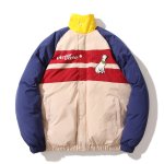 画像2: Pop color dog embroidery down down jacket coat blouson   ユニセックス 男女兼用ポップカラードッグエンブレムダウンジャケット ブルゾン (2)