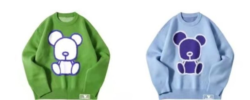 画像3: Women's bear pattern embroidered Sweater　ベア熊編み込み セーター プルオーバー (3)