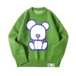 画像1: Women's bear pattern embroidered Sweater　ベア熊編み込み セーター プルオーバー (1)