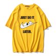 画像3:  Unisex JUST DO IT Later doze snoopy Print T-shirt　ユニセックス 男女兼用JUST DO IT スヌーピープリント 半袖 Tシャツ (3)