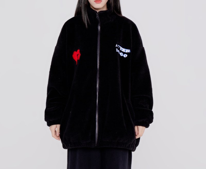 画像7: KILLWINNER x A7TER EGGO co-branded dissolving love lamb velvet jacket Fleece Jacket  coat blouson   ユニセックス 男女兼用KILLWINNER x A7TEREGGOコラボ フリースジジャケット ブルゾン (7)