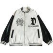 画像2: MASKTIDE letter embroidery leather BASEBALL JACKET baseball uniform jacket blouson  ユニセックス 男女兼用刺繍 MASKTIDEレター刺繍 レザースタジアムジャンパー スタジャン MA-1 ボンバー ジャケット ブルゾン (2)