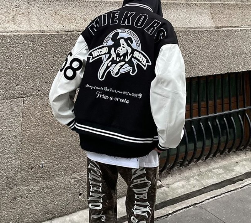 画像7: Number 58 & back embroidery BASEBALL JACKET baseball uniform jacket blouson  ユニセックス 男女兼用刺繍ナンバー58&バック刺繍 スタジアムジャンパー スタジャン MA-1 ボンバー ジャケット ブルゾン (7)