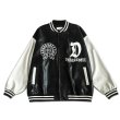 画像9: MASKTIDE letter embroidery leather BASEBALL JACKET baseball uniform jacket blouson  ユニセックス 男女兼用刺繍 MASKTIDEレター刺繍 レザースタジアムジャンパー スタジャン MA-1 ボンバー ジャケット ブルゾン (9)