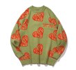 画像2: Unisex letter love sweater Pullover　 ユニセックス 男女兼用ハート＆レター編み込みセーター (2)