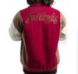 画像4: Lapel Color Block Embroidery BASEBALL JACKET baseball uniform jacket blouson  ユニセックス 男女兼用ラペルカラーブロック刺繡スタジアムジャンパー スタジャン MA-1 ボンバー ジャケット ブルゾン (4)