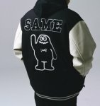 画像1: SAME logo embroidery BASEBALL JACKET baseball uniform jacket blouson  ユニセックス 男女兼用SAMEロゴ刺繍スタジアムジャンパー スタジャン MA-1 ボンバー ジャケット ブルゾン (1)