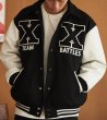 画像4: Double X embroidery BASEBALL JACKET baseball uniform jacket blouson  ユニセックス 男女兼用ダブルX刺繍 スタジアムジャンパー スタジャン MA-1 ボンバー ジャケット ブルゾン (4)