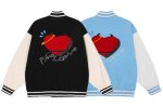 画像5: Polar fleece devil love embroidery BASEBALL JACKET baseball uniform jacket blouson  ユニセックス 男女兼用ポーラーフリースデビルラブ刺繍 スタジアムジャンパー スタジャン MA-1 ボンバー ジャケット ブルゾン (5)