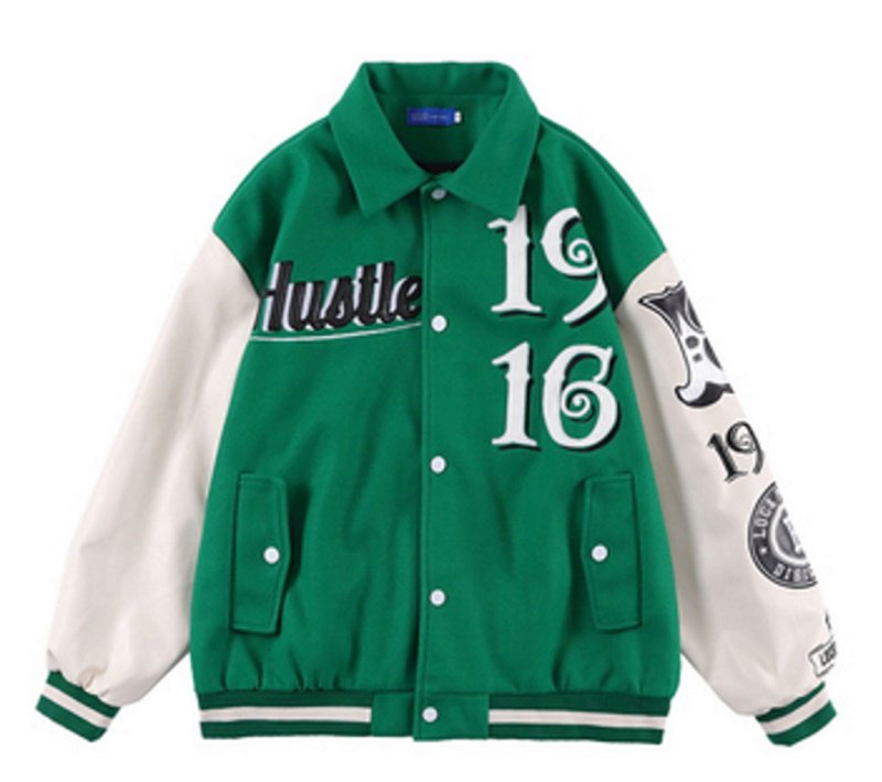 画像2: 1969 high street embroidery BASEBALL JACKET baseball uniform jacket blouson  ユニセックス 男女兼用1969刺繍 スタジアムジャンパー スタジャン MA-1 ボンバー ジャケット ブルゾン (2)
