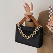 画像6: Square leather chain point tote shoulder bag　チェーンがポイントスクエアレザートートショルダーバッグ (6)