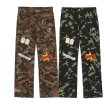 画像1: Unisex camouflage embroidered straight casual pants trousers 　男女兼用ユニセックス カモフラージュ刺繍 ストレートカジュアルパンツ ジーンズ (1)