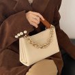 画像3: Square leather chain point tote shoulder bag　チェーンがポイントスクエアレザートートショルダーバッグ (3)