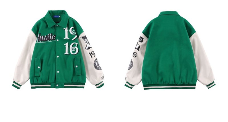 画像5: 1969 high street embroidery BASEBALL JACKET baseball uniform jacket blouson  ユニセックス 男女兼用1969刺繍 スタジアムジャンパー スタジャン MA-1 ボンバー ジャケット ブルゾン (5)