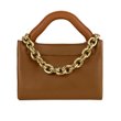 画像2: Square leather chain point tote shoulder bag　チェーンがポイントスクエアレザートートショルダーバッグ (2)