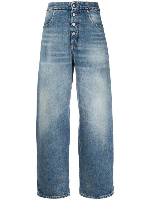 画像3: Women’s four-button high-waisted denim pants jeans  4つボタンハイウエストブレストデニムパンツ ジーンズ (3)