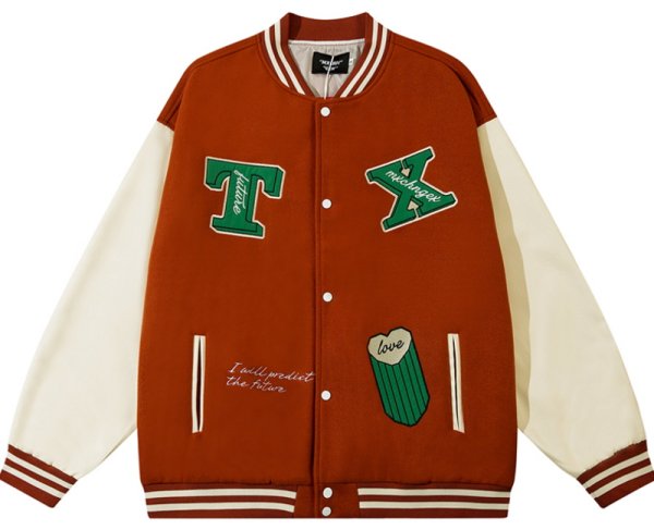 画像1: predictiion embroidery jacket BASEBALL JACKET baseball uniform jacket blouson  ユニセックス 男女兼用predictiion刺繍スタジアムジャンパー スタジャン MA-1 ボンバー ジャケット ブルゾン (1)