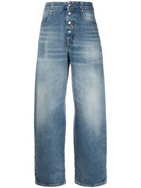 画像10: Women’s four-button high-waisted denim pants jeans  4つボタンハイウエストブレストデニムパンツ ジーンズ (10)