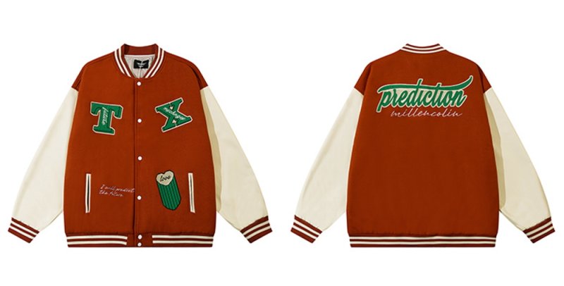 画像3: predictiion embroidery jacket BASEBALL JACKET baseball uniform jacket blouson  ユニセックス 男女兼用predictiion刺繍スタジアムジャンパー スタジャン MA-1 ボンバー ジャケット ブルゾン (3)