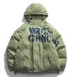 画像2: letter printing thick hooded padded jacket down jacket coat blouson   ユニセックス 男女兼用レタープリントダウンジャケット ブルゾン (2)