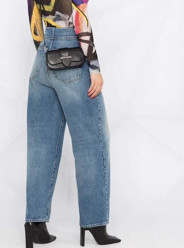 画像8: Women’s four-button high-waisted denim pants jeans  4つボタンハイウエストブレストデニムパンツ ジーンズ (8)