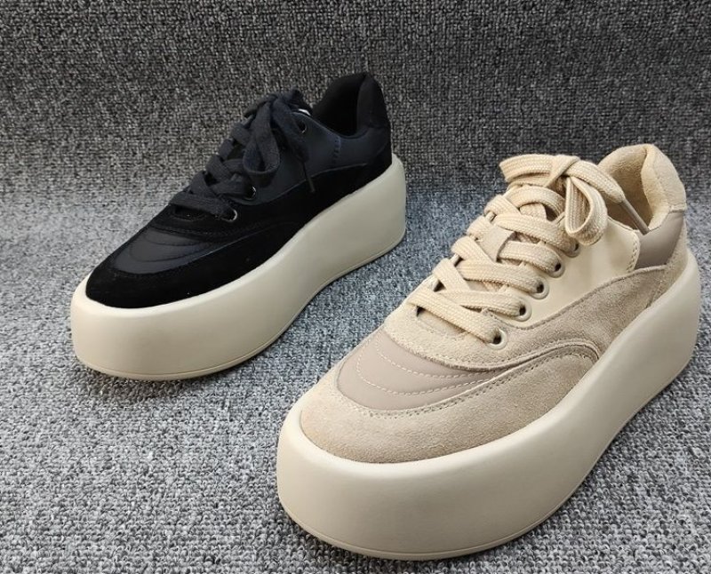 画像3: platform leather lace-up shoes sneakers 厚底プラットホームレザーレースアップスニーカー (3)