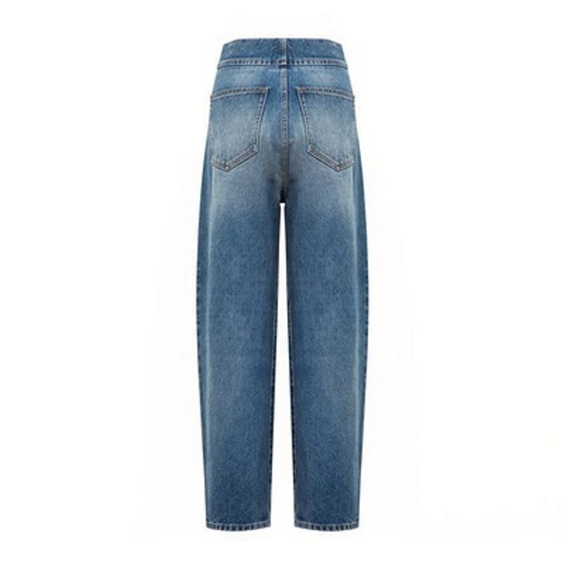 画像11: Women’s four-button high-waisted denim pants jeans  4つボタンハイウエストブレストデニムパンツ ジーンズ (11)