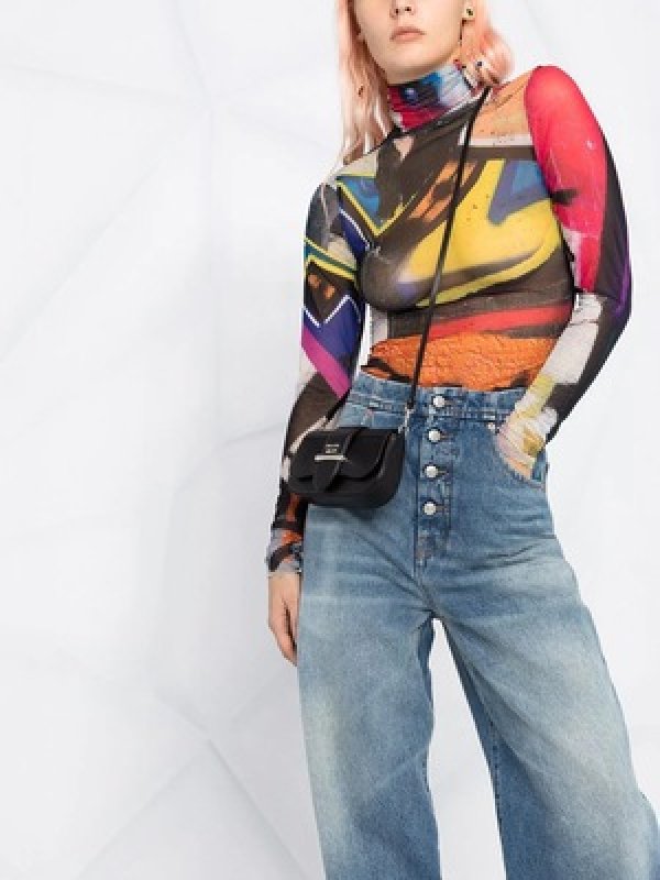 画像5: Women’s four-button high-waisted denim pants jeans  4つボタンハイウエストブレストデニムパンツ ジーンズ (5)