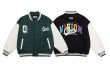 画像7: vision Logo embroideryBASEBALL JACKET baseball uniform jacket blouson  ユニセックス 男女兼用vision刺繍レザースタジアムジャンパー スタジャン MA-1 ボンバー ジャケット ブルゾン (7)