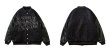 画像4: Star pattern battle & vibess logo embroidery BASEBALL JACKET baseball uniform jacket blouson  ユニセックス 男女兼用スター柄battle&vibessロゴ刺繍スタジアムジャンパー スタジャン MA-1 ボンバー ジャケット ブルゾン (4)