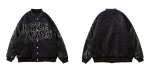 画像4: Star pattern battle & vibess logo embroidery BASEBALL JACKET baseball uniform jacket blouson  ユニセックス 男女兼用スター柄battle&vibessロゴ刺繍スタジアムジャンパー スタジャン MA-1 ボンバー ジャケット ブルゾン (4)