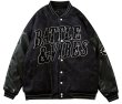 画像2: Star pattern battle & vibess logo embroidery BASEBALL JACKET baseball uniform jacket blouson  ユニセックス 男女兼用スター柄battle&vibessロゴ刺繍スタジアムジャンパー スタジャン MA-1 ボンバー ジャケット ブルゾン (2)