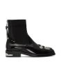 画像2: metal decorative elastic tube rear zipper women's boots 　メタルレザーショートブーツ  チェルシーブーツ (2)