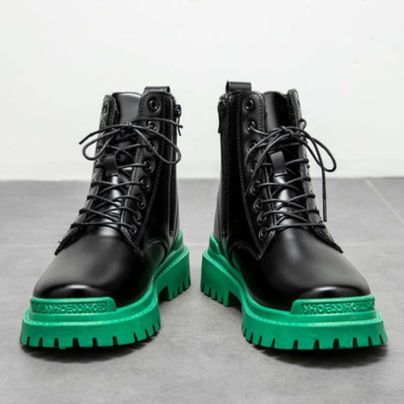 画像5: Men's  Leather Green Bottom Lace-up Martin boots　メンズグリーンボトムレースアップマーティンブーツ (5)