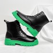 画像1: Men's  Leather Green Bottom Lace-up Martin boots　メンズグリーンボトムレースアップマーティンブーツ (1)