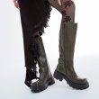 画像4: buckle square toe ultra light thick bottom knee boots long boots  　バックルスクエアトゥ軽量ロングブーツ  (4)