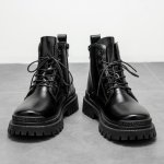 画像2: Men's  Leather Green Bottom Lace-up Martin boots　メンズグリーンボトムレースアップマーティンブーツ (2)