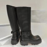 画像9: buckle square toe ultra light thick bottom knee boots long boots  　バックルスクエアトゥ軽量ロングブーツ  (9)