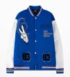 画像1: Peace sign emblem BASEBALL JACKET baseball uniform jacket blouson  ユニセックス 男女兼用ピースサインエンブレム刺繍 スタジアムジャンパー スタジャン MA-1 ボンバー ジャケット ブルゾン (1)